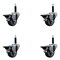 Service Caster 3'' Thermoplastic Rubber Swivel 3/4'' Expanding Stem Caster Set with Brake, 4PK SCC-EX20S314-TPRB-PLB-34-4 - alternate 1